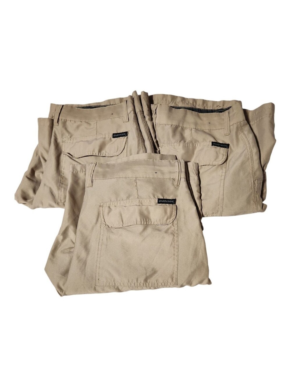 Lot Of 3 Burnside Cargo Shorts Men's Size 36 Tan  Casual Lightweight